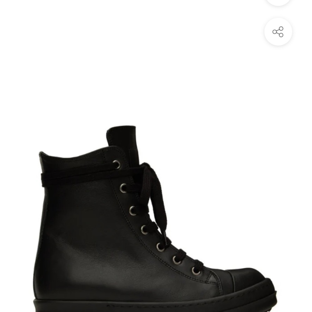 RICK OWENS BLACK STROBE SNEAKERS. Size 38 in European size.